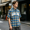 Puff Print Plaid Short Sleeve Shirt | Oversize Fit | Hip Hop Street Daily Wear | Streetwear Manufacturer