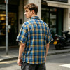 Puff Print Plaid Short Sleeve Shirt | Oversize Fit | Hip Hop Street Daily Wear | Streetwear Manufacturer
