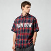 Silicone Rubber Print Plaid Short Sleeve Shirt | Oversized Fit | Clothing Manufacturer