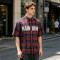 Silicone Rubber Print Plaid Short Sleeve Shirt | Oversized Fit | Clothing Manufacturer
