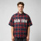 Silicone Rubber Print Plaid Short Sleeve Shirt | Oversized Fit | Clothing Manufacturer