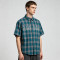 Plaid Rhinestone Short Sleeve Shirt | Oversize Fit | Daily Street Casual Wear | Custom Streetwear
