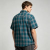 Plaid Rhinestone Short Sleeve Shirt | Oversize Fit | Daily Street Casual Wear | Custom Streetwear
