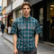 Plaid Rhinestone Short Sleeve Shirt | Oversize Fit | Daily Street Casual Wear | Custom Streetwear