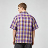 Rhinestone Plaid Short Sleeve Shirt | Oversize Boxy Cut | Street Daily Outfit | OEM Streetwear