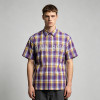 Rhinestone Plaid Short Sleeve Shirt | Oversize Boxy Cut | Street Daily Outfit | OEM Streetwear