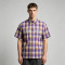Rhinestone Plaid Short Sleeve Shirt | Oversize Boxy Cut | Street Daily Outfit | OEM Streetwear