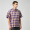 Rhinestone Plaid Short Sleeve Shirt | Oversize Boxy Cut | Street Daily Outfit | OEM Streetwear