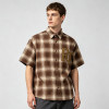 Plaid Short Sleeve Shirt With RT Rhinestone | Loose Oversized Fit | Daily Street Casual Wear | OEM Streetwear