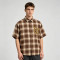 Plaid Short Sleeve Shirt With RT Rhinestone | Loose Oversized Fit | Daily Street Casual Wear | OEM Streetwear