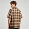 Plaid Short Sleeve Shirt With RT Rhinestone | Loose Oversized Fit | Daily Street Casual Wear | OEM Streetwear