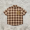 Plaid Short Sleeve Shirt With RT Rhinestone | Loose Oversized Fit | Daily Street Casual Wear | OEM Streetwear