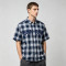 Plaid Rhinestone Hotfix Short Sleeve Shirt | Cotton Blend Plaid Loose Fit | Casual Streetwear | Custom Streetwear