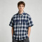 Plaid Rhinestone Hotfix Short Sleeve Shirt | Cotton Blend Plaid Loose Fit | Casual Streetwear | Custom Streetwear