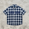 Plaid Rhinestone Hotfix Short Sleeve Shirt | Cotton Blend Plaid Loose Fit | Casual Streetwear | Custom Streetwear