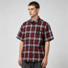 Red Plaid Rhinestone Hotfix Short Sleeve Shirt | Daily Street Outfit | OEM Streetwear