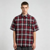 Red Plaid Rhinestone Hotfix Short Sleeve Shirt | Daily Street Outfit | OEM Streetwear