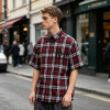 Red Plaid Rhinestone Hotfix Short Sleeve Shirt | Daily Street Outfit | OEM Streetwear