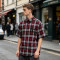 Red Plaid Rhinestone Hotfix Short Sleeve Shirt | Daily Street Outfit | OEM Streetwear