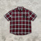Red Plaid Rhinestone Hotfix Short Sleeve Shirt | Daily Street Outfit | OEM Streetwear
