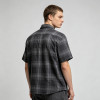 Short Sleeve Plaid Shirt With RT Applique | Boxy Loose Fit | Daily Casual Street Outfit | Custom Streetwear