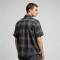 Short Sleeve Plaid Shirt With RT Applique | Boxy Loose Fit | Daily Casual Street Outfit | Custom Streetwear