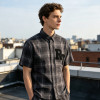 Short Sleeve Plaid Shirt With RT Applique | Boxy Loose Fit | Daily Casual Street Outfit | Custom Streetwear