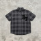 Short Sleeve Plaid Shirt With RT Applique | Boxy Loose Fit | Daily Casual Street Outfit | Custom Streetwear