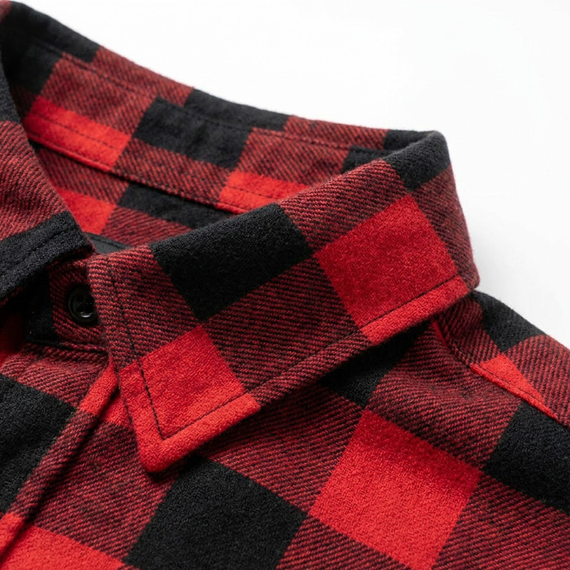 Plaid Puff Print Short Sleeve Shirt