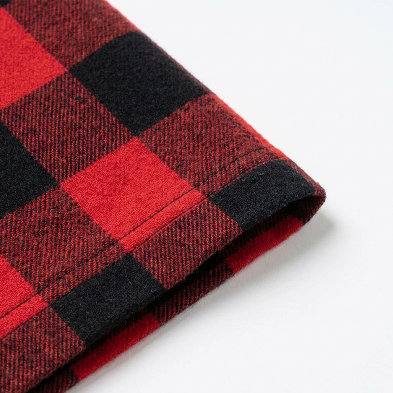 Plaid Puff Print Short Sleeve Shirt