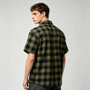 Towel Embroidery Applique Buffalo Plaid Shirt | Oversized Fit | Street Casual Daily Wear | Clothing Manufacturer