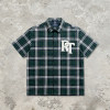 Plaid Applique Short Sleeve Shirt | Cotton Blend Woven Fabric | Daily Street Casual Wear | Custom Streetwear