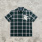 Plaid Applique Short Sleeve Shirt | Cotton Blend Woven Fabric | Daily Street Casual Wear | Custom Streetwear