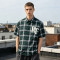 Plaid Applique Short Sleeve Shirt | Cotton Blend Woven Fabric | Daily Street Casual Wear | Custom Streetwear