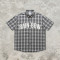 Plaid Puff Print Short Sleeve Shirt | Cotton Blend Oversize Button Down | Daily Street Casual Wear | OEM Streetwear