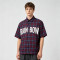 Short Sleeve Plaid Shirt With Silicone Print | Boxy Fit | Cotton Blend Plaid Fabric | OEM Streetwear