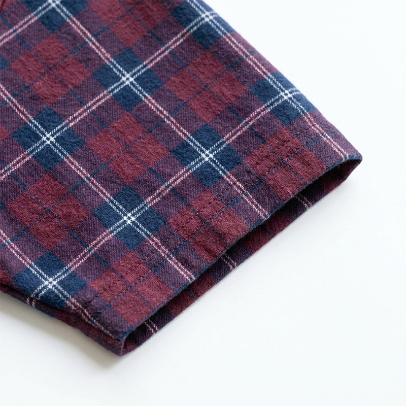 Short Sleeve Plaid Shirt With Silicone Print