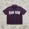 Short Sleeve Plaid Shirt With Silicone Print | Boxy Fit | Cotton Blend Plaid Fabric | OEM Streetwear