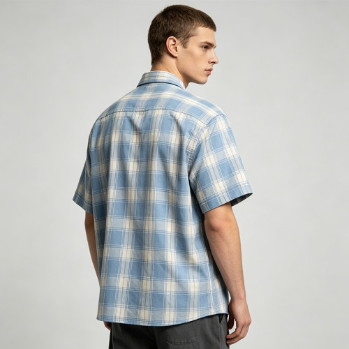 Rhinestone Plaid Short Sleeve Shirt | Loose Boxy Fit | Street Daily Casual Wear | Streetwear Manufacturer