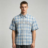 Rhinestone Plaid Short Sleeve Shirt | Loose Boxy Fit | Street Daily Casual Wear | Streetwear Manufacturer