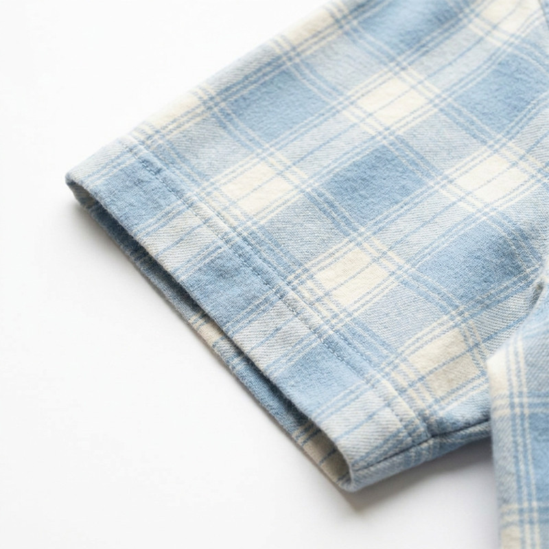 Rhinestone Plaid Short Sleeve Shirtt