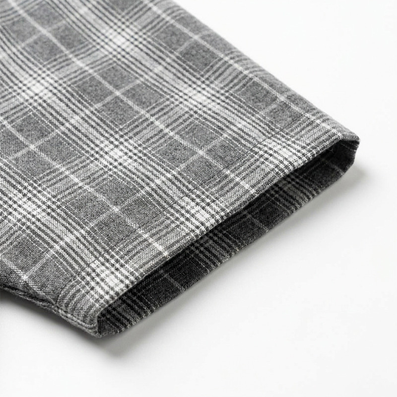 Silicone Print Plaid Short Sleeve Shirt