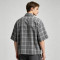 Silicone Print Plaid Short Sleeve Shirt | 3D Raised Silicone Logo | Cotton Plaid Woven Fabric | OEM Streetwear