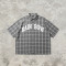 Silicone Print Plaid Short Sleeve Shirt | 3D Raised Silicone Logo | Cotton Plaid Woven Fabric | OEM Streetwear