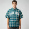 Puff Print Tartan Plaid Short Sleeve Shirt | Oversized Boxy Loose Fit | Street Casual Daily Outfit | Custom Streetwear