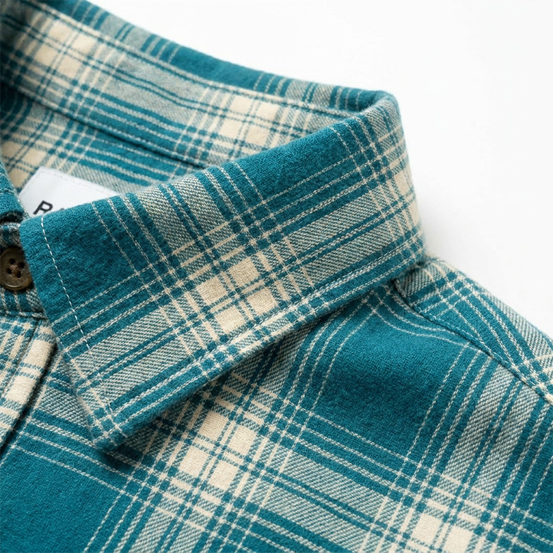 Puff Print Tartan Plaid Short Sleeve Shirt