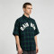 Plaid Towel Embroidery Short Sleeve Shirt | Plaid Fabric Loose Boxy Fit | Daily Street Casual Wear | Custom Streetwear