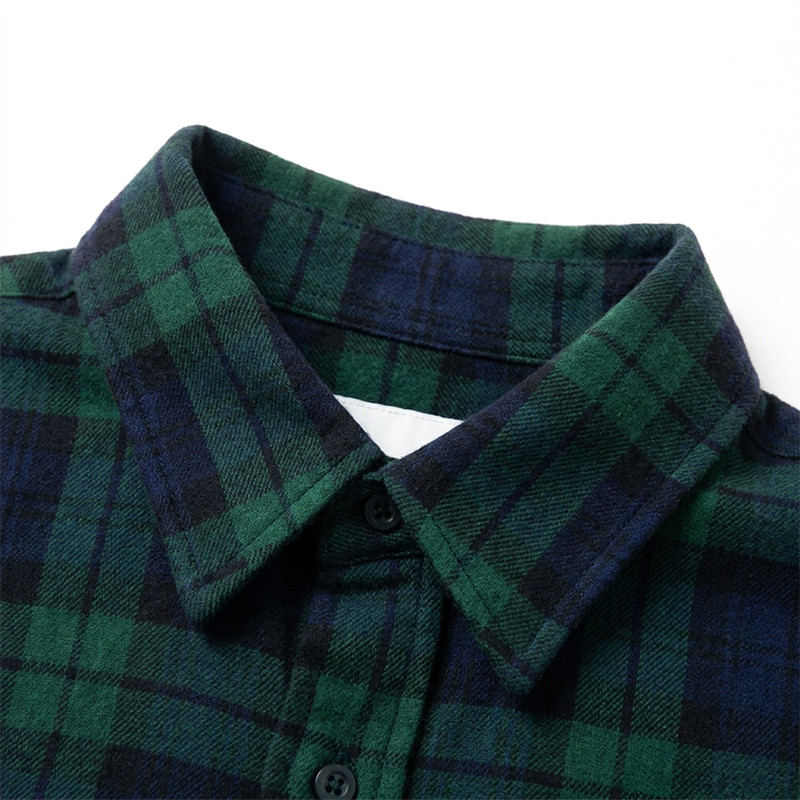 Plaid Towel Embroidery Short Sleeve Shirt