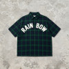 Plaid Towel Embroidery Short Sleeve Shirt | Plaid Fabric Loose Boxy Fit | Daily Street Casual Wear | Custom Streetwear