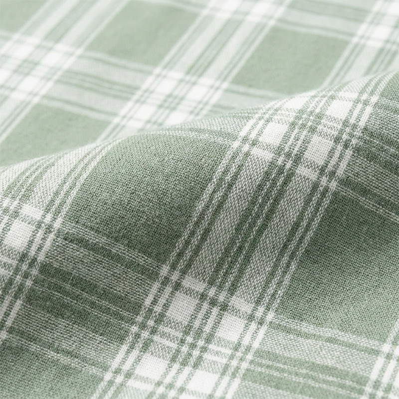 Towel Embroidery Plaid Short Sleeve Shirt